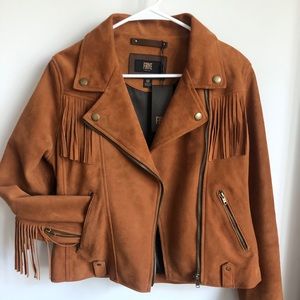 Frye brown suede fringe moto jacket - NWT